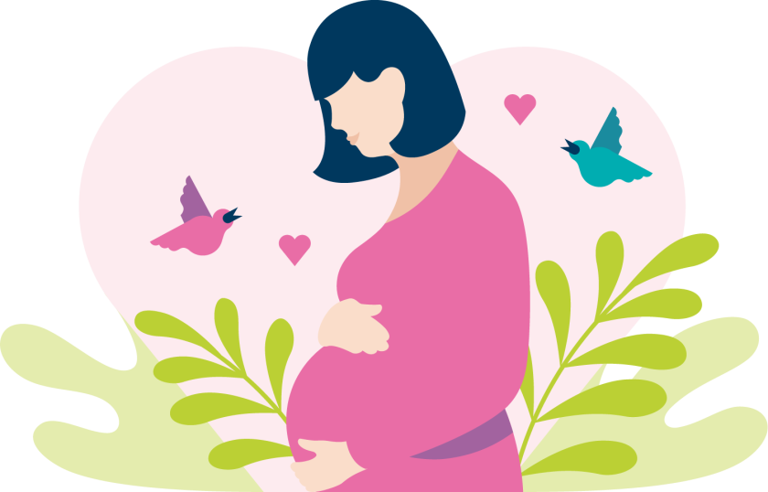 Kuvituskuva raskaana olevasta naisesta