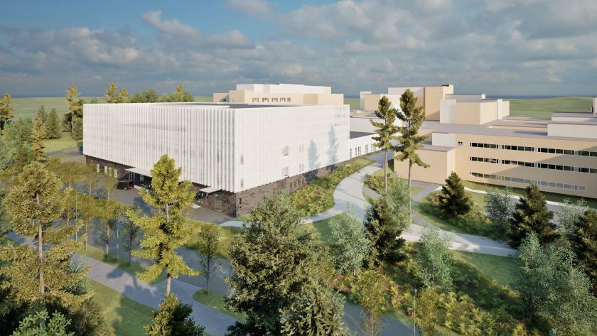 Havainnekuva Peijaksen sairaalan leikkaustoiminnalle rakennettavasta uudisrakennuksesta