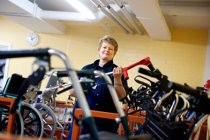 Apuvälinekeskus Raaseporissa.