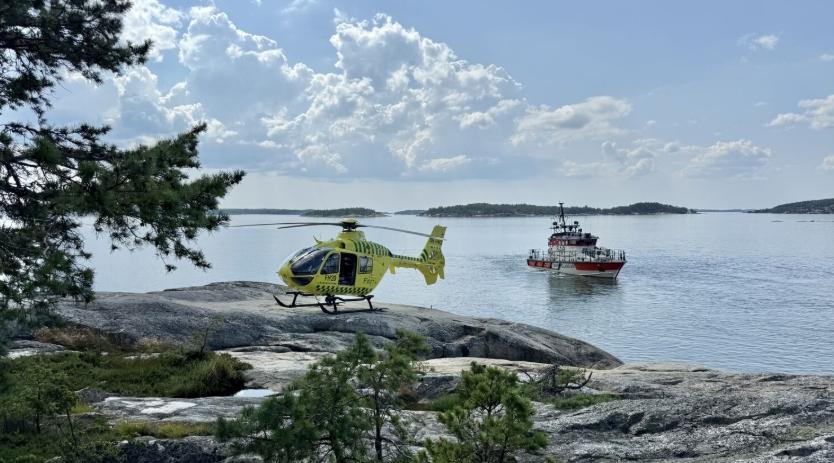 FinnHEMS pelastustehtävissä.