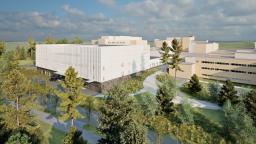 View of the new building to be constructed for the surgical operations of Peijas Hospital