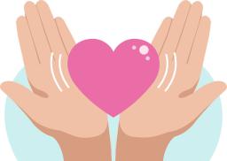 Kuvituskuva: kädet jotka pitelevät sydäntä.